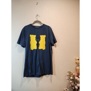 Ørgreen‎ Studios Bear Graphic T-Shirt Organic Cotton Blue Size L Made Portugal